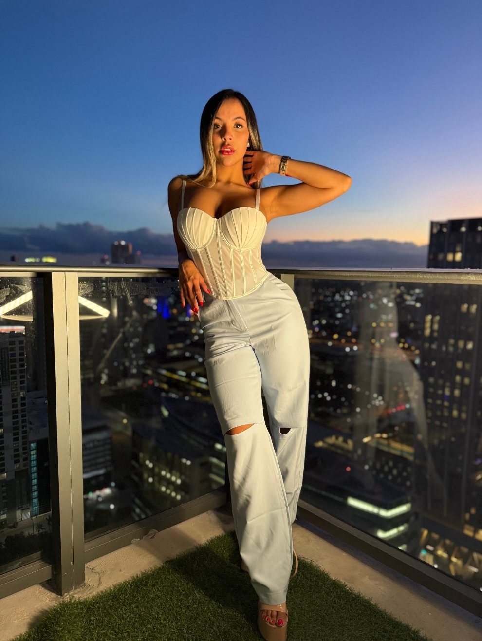 High-Rise Cut Out Pants