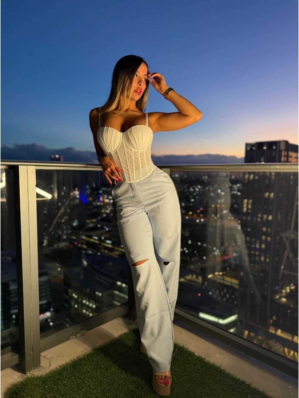 High-Rise Cut Out Pants