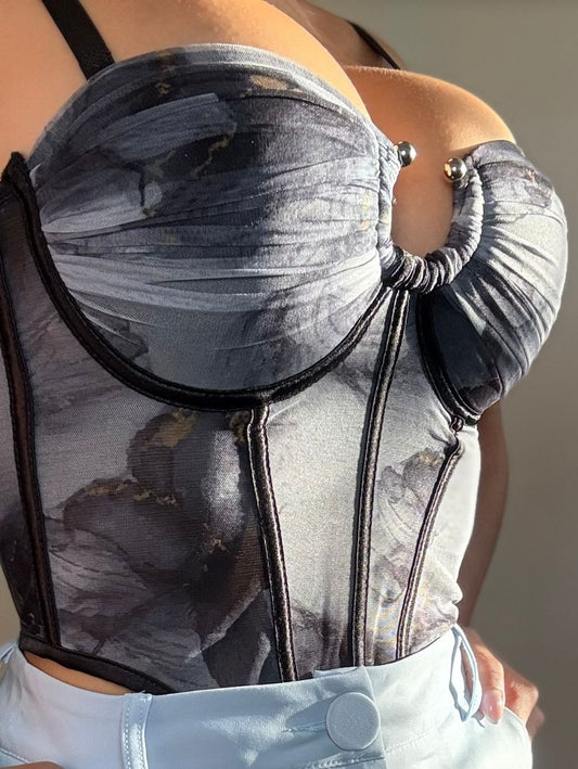 Marble Mesh Corset