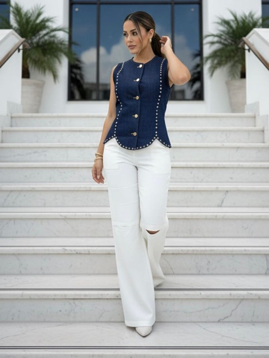 Denim Luxe Top/Vest