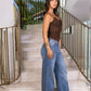 Jean Wide Leg con animal print