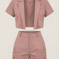 Sienna Embroidered Cropped Blazer & Shorts Set