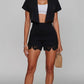 Sienna Embroidered Cropped Blazer & Shorts Set